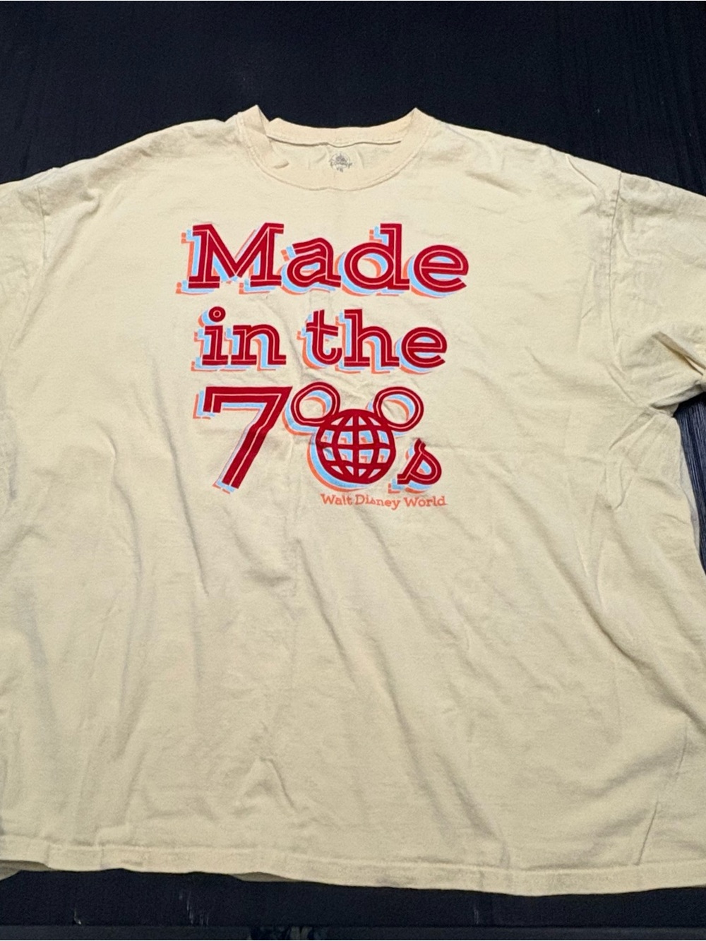 Disney Cream Short Sleeve Tee with Red Retro 'Made in the 70s' Graphic